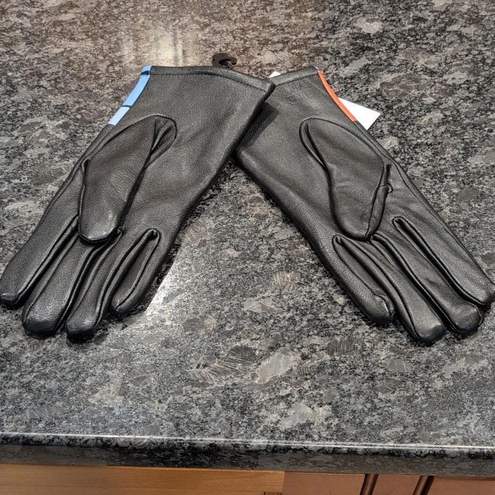 Ladies Leather Mondrian The Met Gloves Size L - Picture 5 of 7